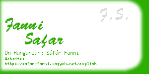 fanni safar business card