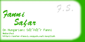 fanni safar business card